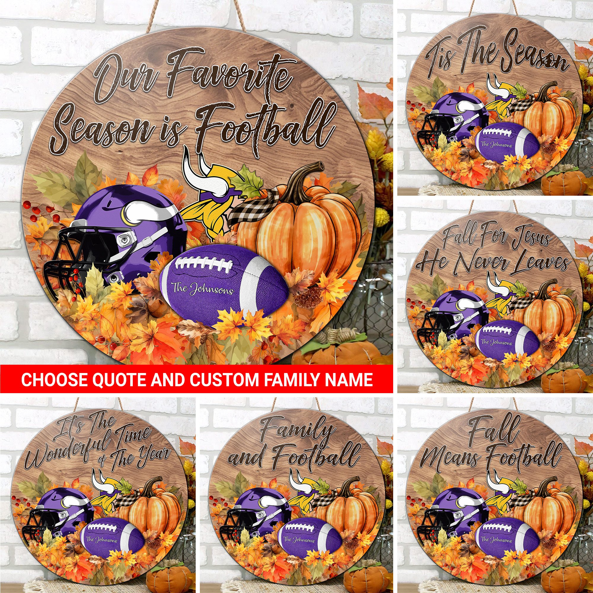 Minnesota Vikings Shape Wooden Sign Custom Your Family Name And Choose Your Quotes, Sport Sign, Sport Gifts For Fan, Home Decorations EHIVM-59899